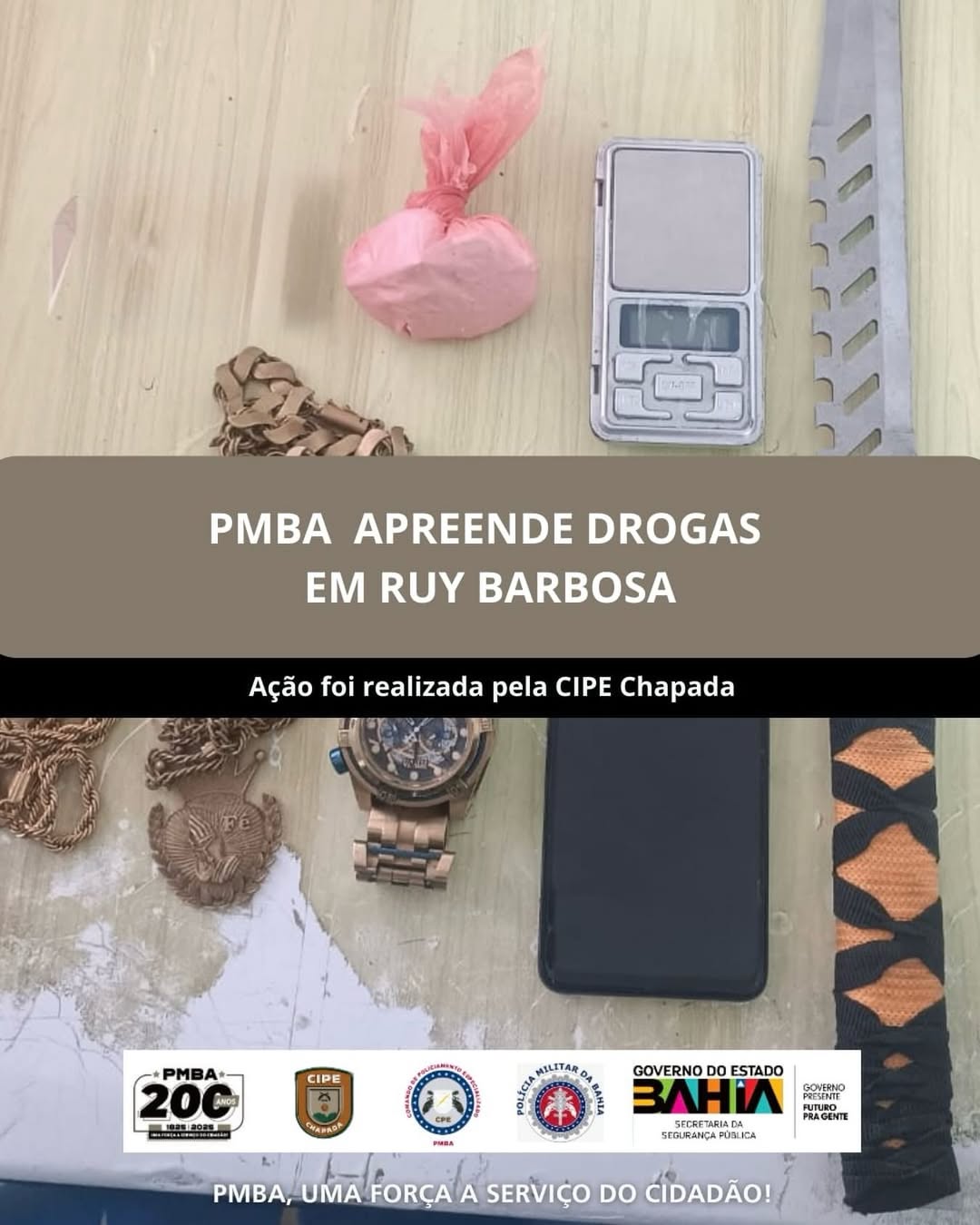 Cipe Chapada apreende drogas durante patrulhamento em Ruy Barbosa