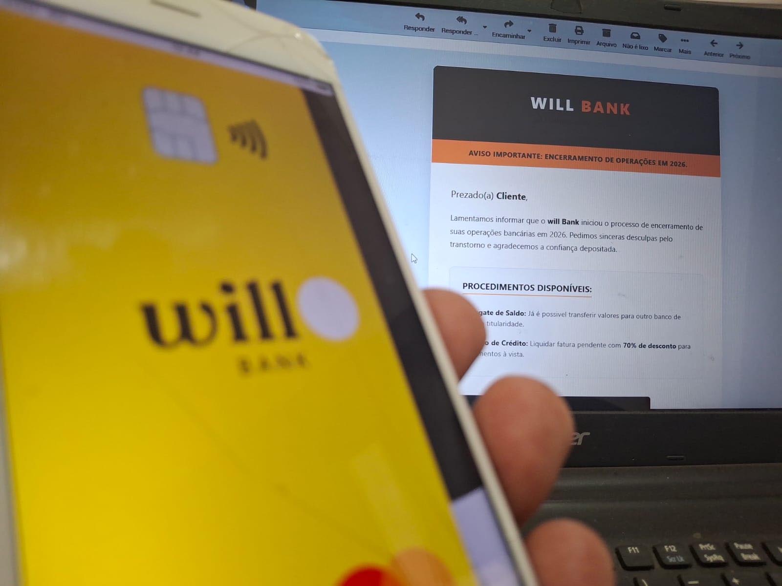 Golpistas disparam e-mails falsos sobre resgate de saldo e liquidação de fatura do Will Bank