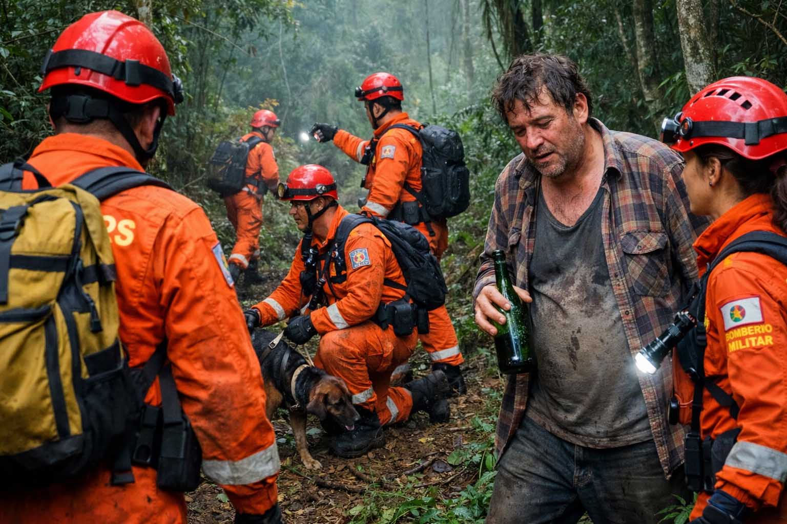 Bêbado "desaparecido" passa horas ajundando bombeiros a procurar ele mesmo