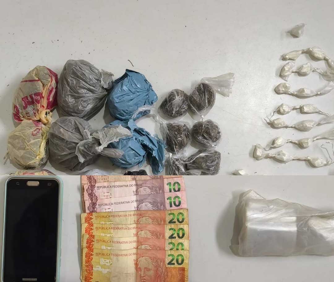 PM apreende drogas durante operação no bairro Canabrava, em Itaetê