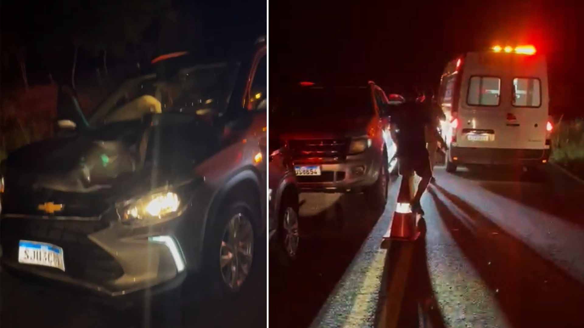 Grave acidente entre carro e moto é registrado na BA-046 entre Itaberaba e Iaçu