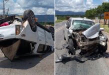 Motorista fica ferido em grave acidente na BR-242 Motorista fica ferido em grave acidente na BR-242
