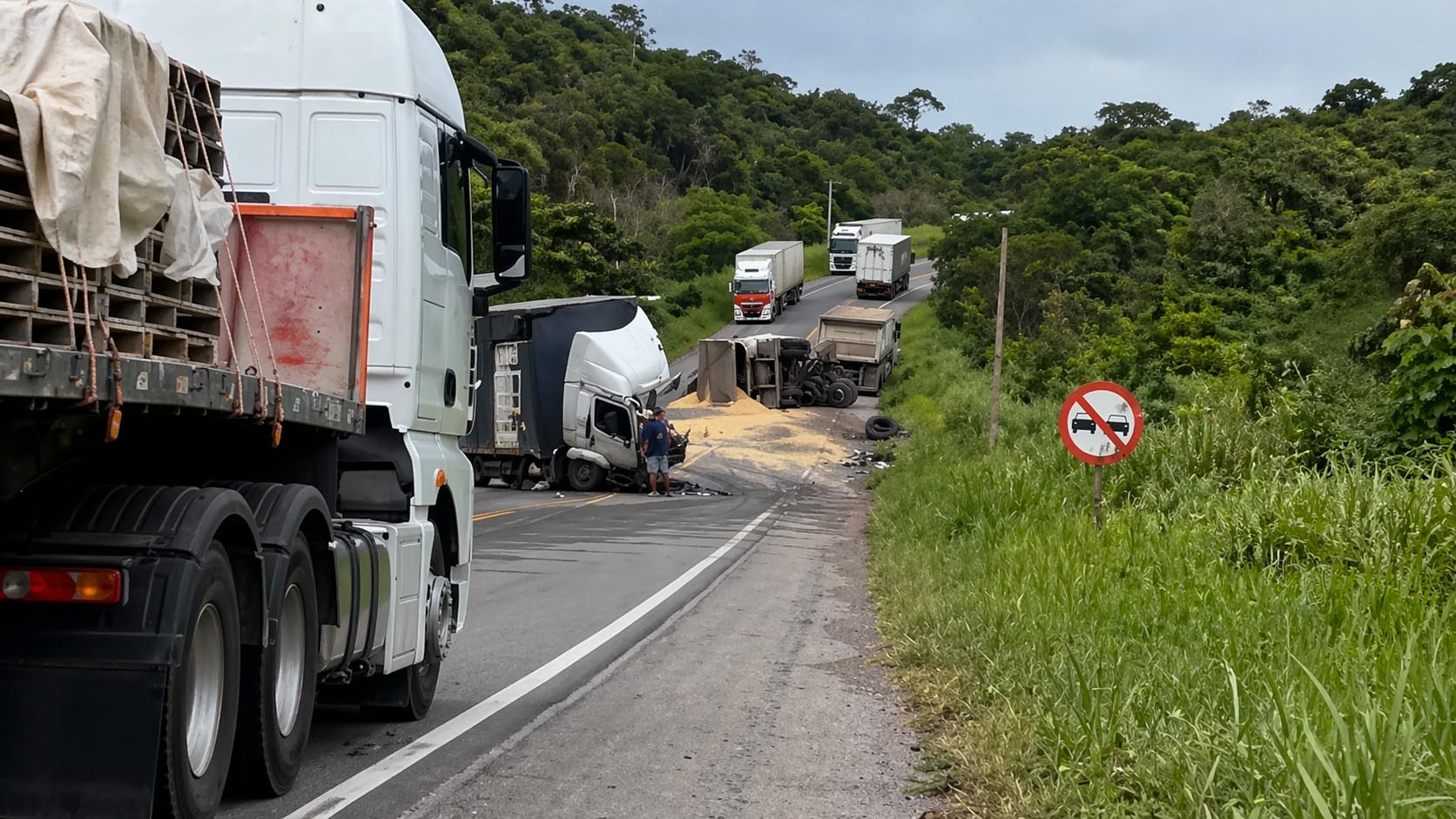 Grave acidente entre duas carretas deixa vítima fatal na BR-242, região de Itaberaba