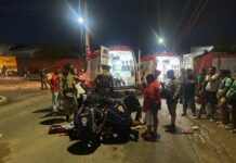 Grave acidente com motos deixa feridos em Itaberaba Grave acidente com motos deixa feridos em Itaberaba