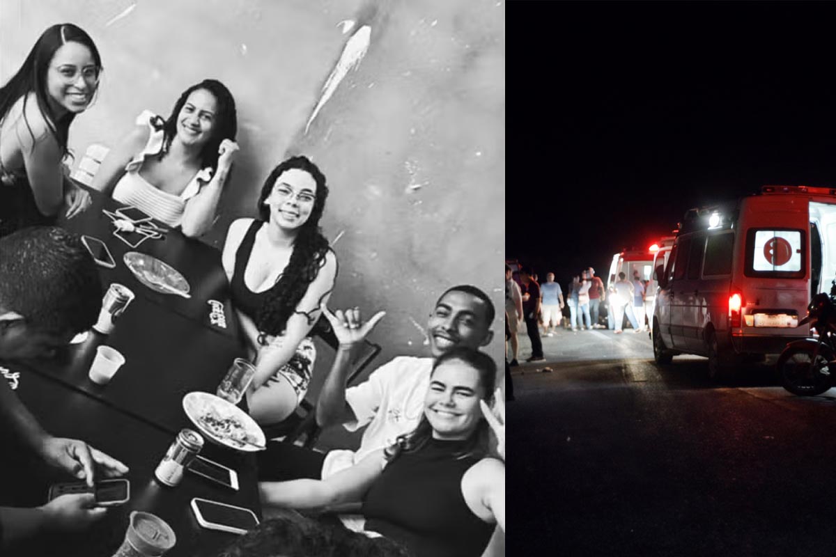 Os cinco amigos estavam no mesmo carro