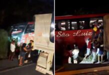 Acidente envolvendo ônibus e caminhões é registrado na BR-242 entre Itaberaba e Zuca Acidente envolvendo ônibus e caminhões é registrado na BR-242 entre Itaberaba e Zuca