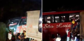Acidente envolvendo ônibus e caminhões é registrado na BR-242 entre Itaberaba e Zuca Acidente envolvendo ônibus e caminhões é registrado na BR-242 entre Itaberaba e Zuca