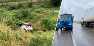 Veículo desce ribanceira e vai parar no mato às margens da BR-242 em Itaberaba Veículo desce ribanceira e vai parar no mato às margens da BR-242 em Itaberaba