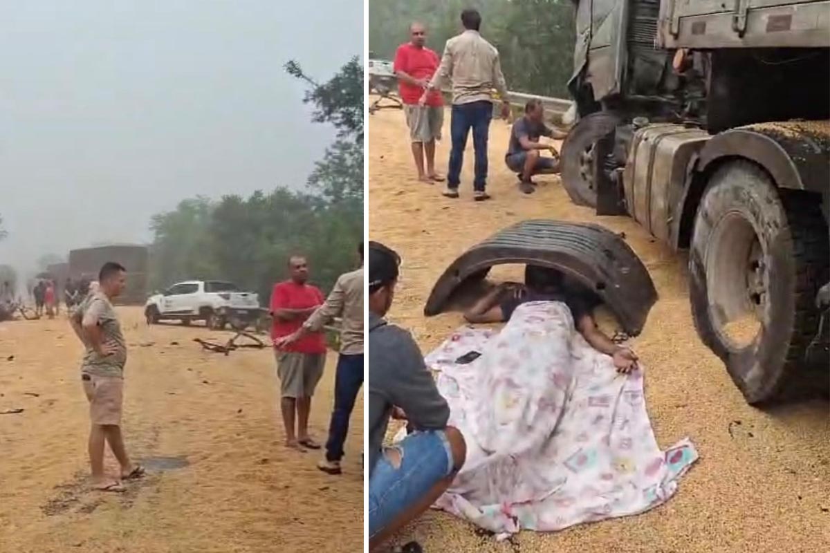 BR-242 fica completamente obstruída após acidente com carretas na manhã deste domingo