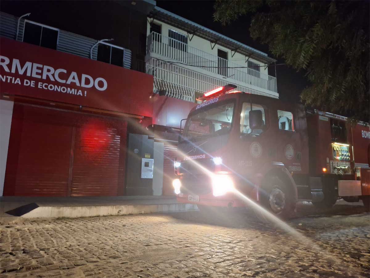 Princípio de incêndio atinge supermercado em Itaberaba na noite desta quarta-feira