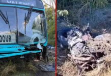 Motociclista morre após bater de frente com ônibus Motociclista morre após bater de frente com ônibus