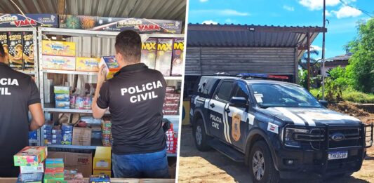 Polícia Civil apreende fogos clandestinos e vencidos em lojas de fogos de artifício em Itaberaba durante Operação Chamas