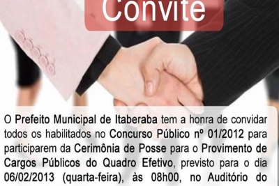 Prefeitura de Itaberaba realiza cerimônia de Posse para o Provimento de Cargos Públicos do Quadro Efetivo