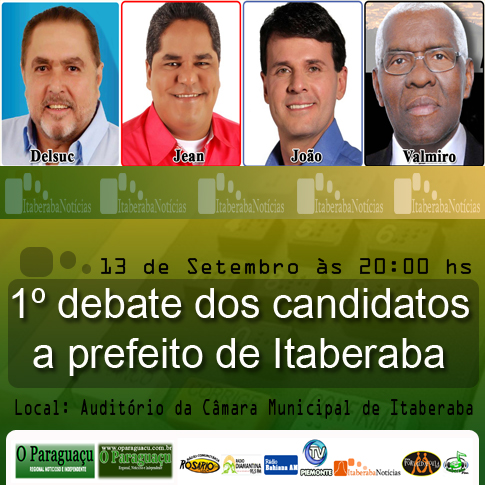 Confirmado para o dia 13 a realização do 1º debate dos candidatos a prefeito de Itaberaba